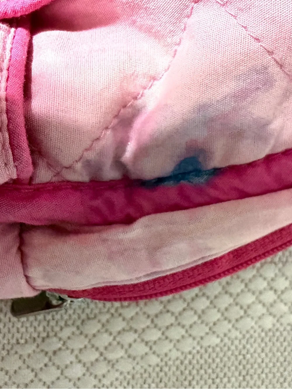 American Girl Bitty Baby Pink Quilted Kids Backpack WELL LOVED but functional